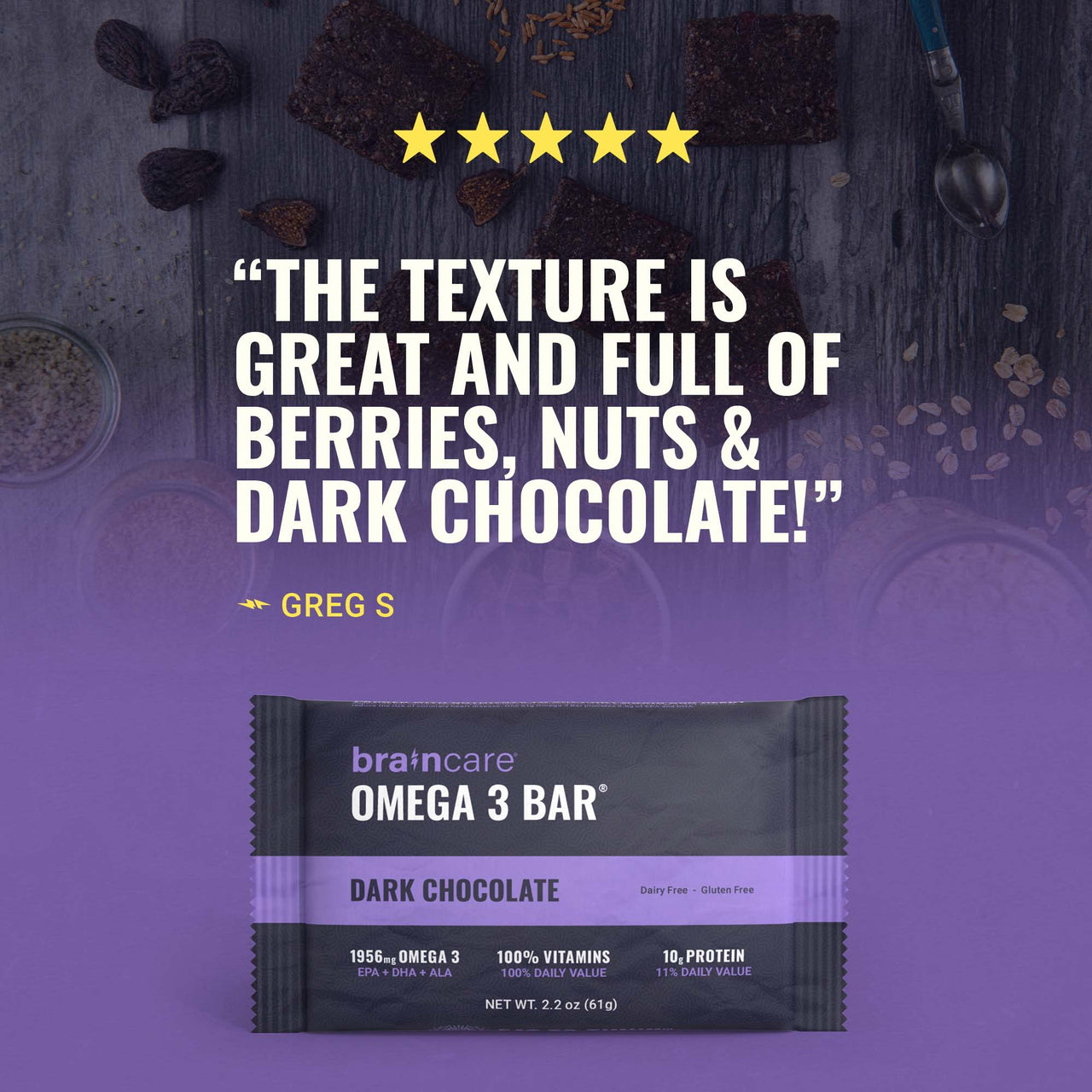 Omega 3 Bar™ - Dark Chocolate - Box (8 Count)