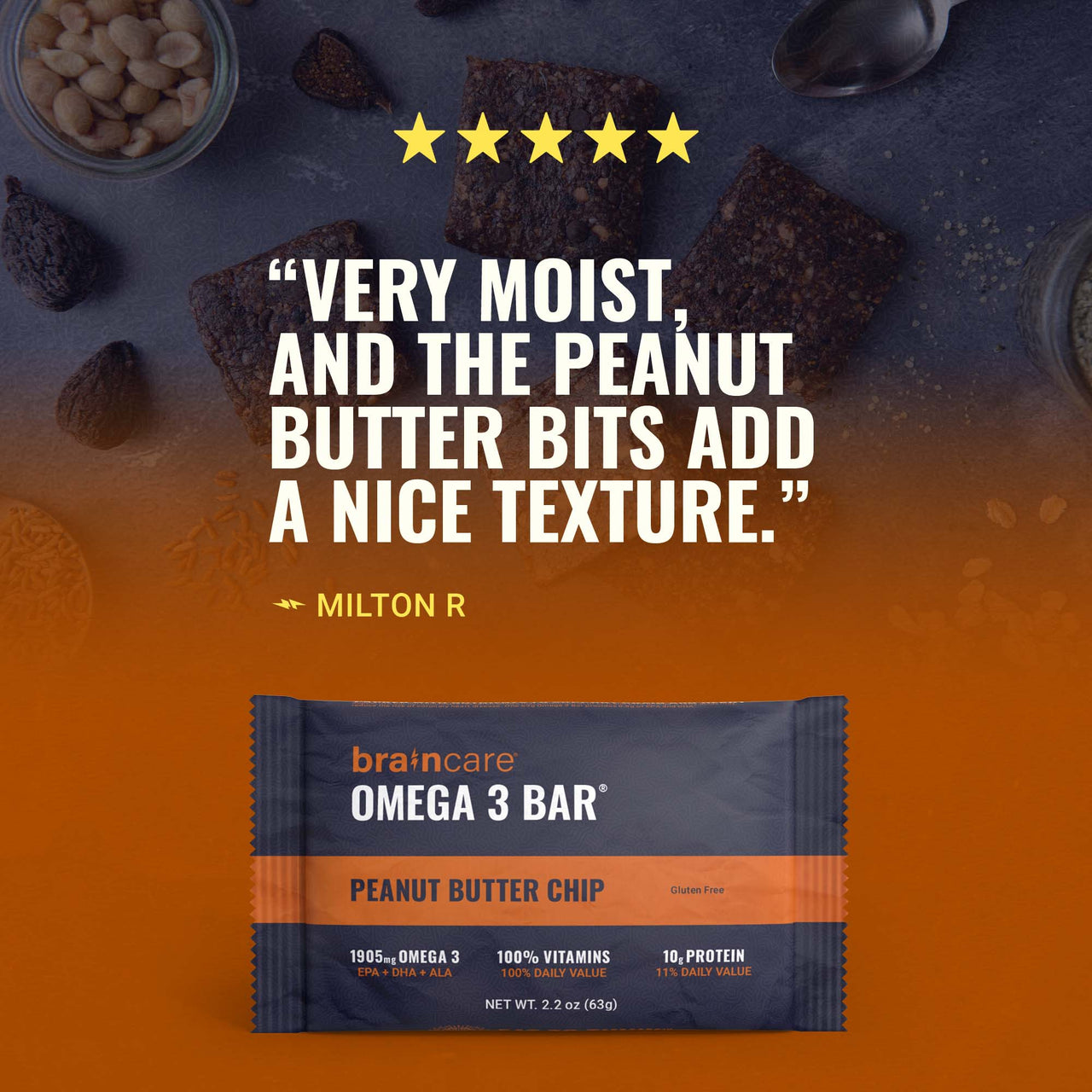 Omega 3 Bar™ - Peanut Butter Chip - Box (8 Count)